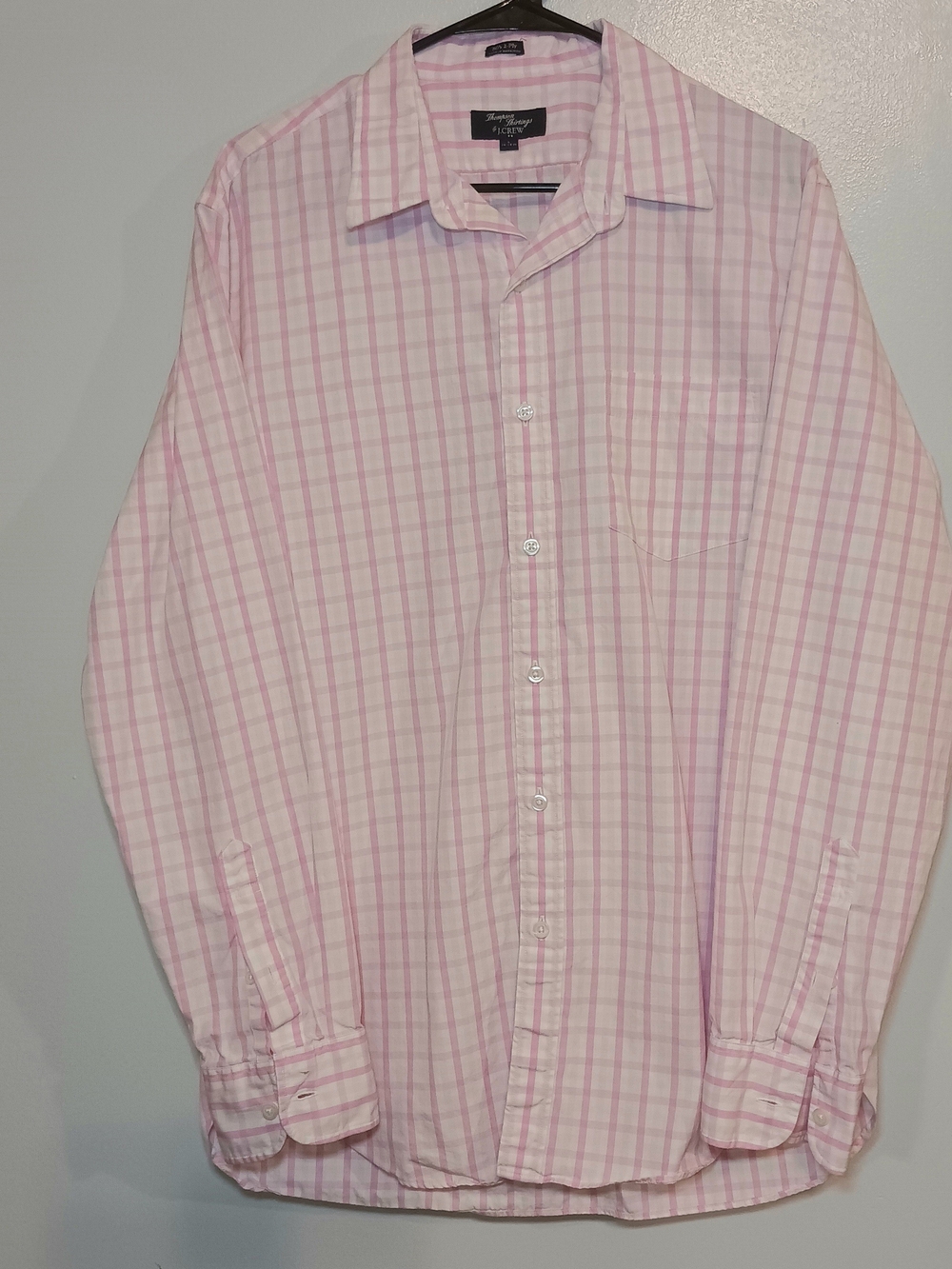 J. Crew Pink Plaid Button-Up Dress Shirt